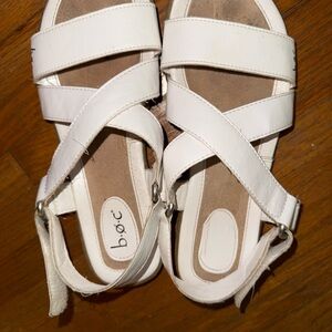 b.o.c. White Sandals Strappy Leather Design